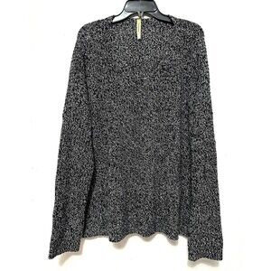 Betabrand Black & White Pullover Sweater V-Neck Women’s Large